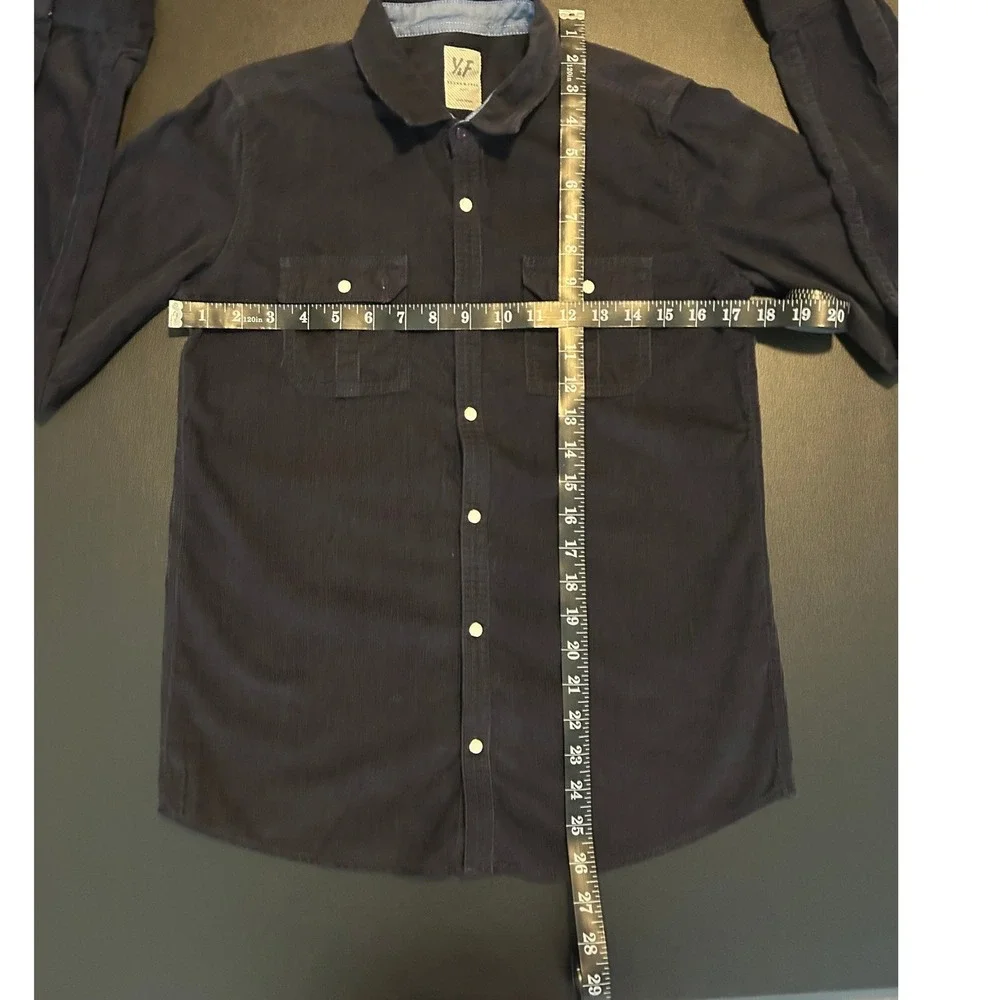Young & Free Boys Navy Blue Long Sleeve Button Down Shirt Size 13-14Y NWT 1511